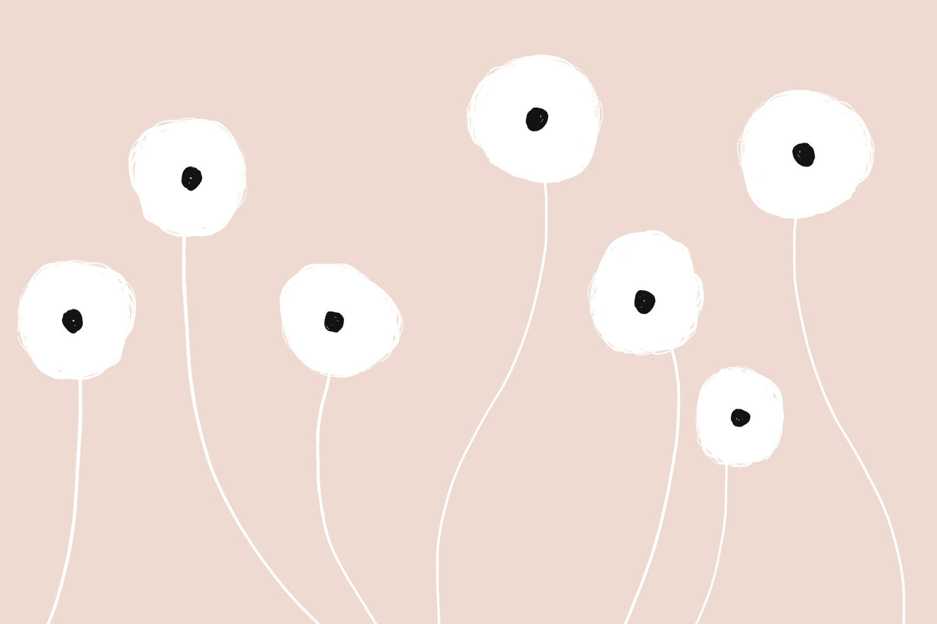 Blush Floral Simplicity Wall Mural -2303806