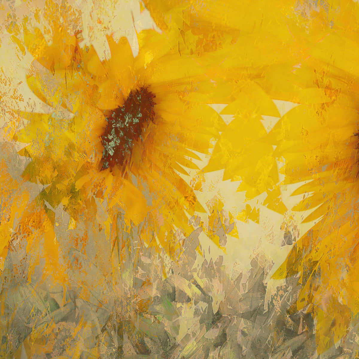 Golden Bloom Abstract Wall Mural -2581309
