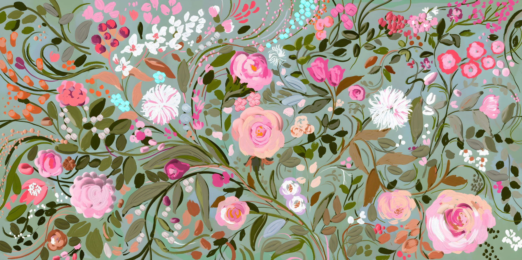Painterly Bloom Wall Mural -2947048