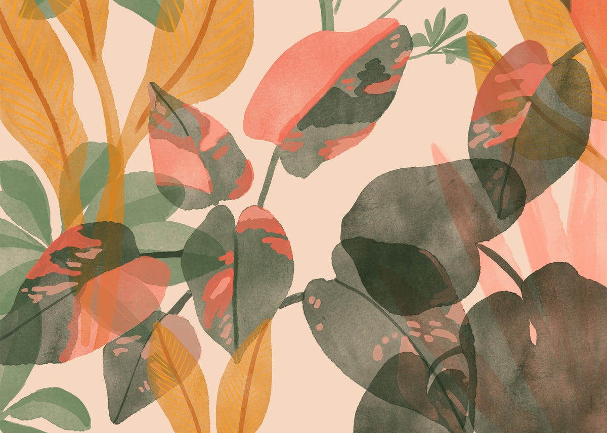 Organic Foliage Wall Mural- 2861673 in your room — zoomed