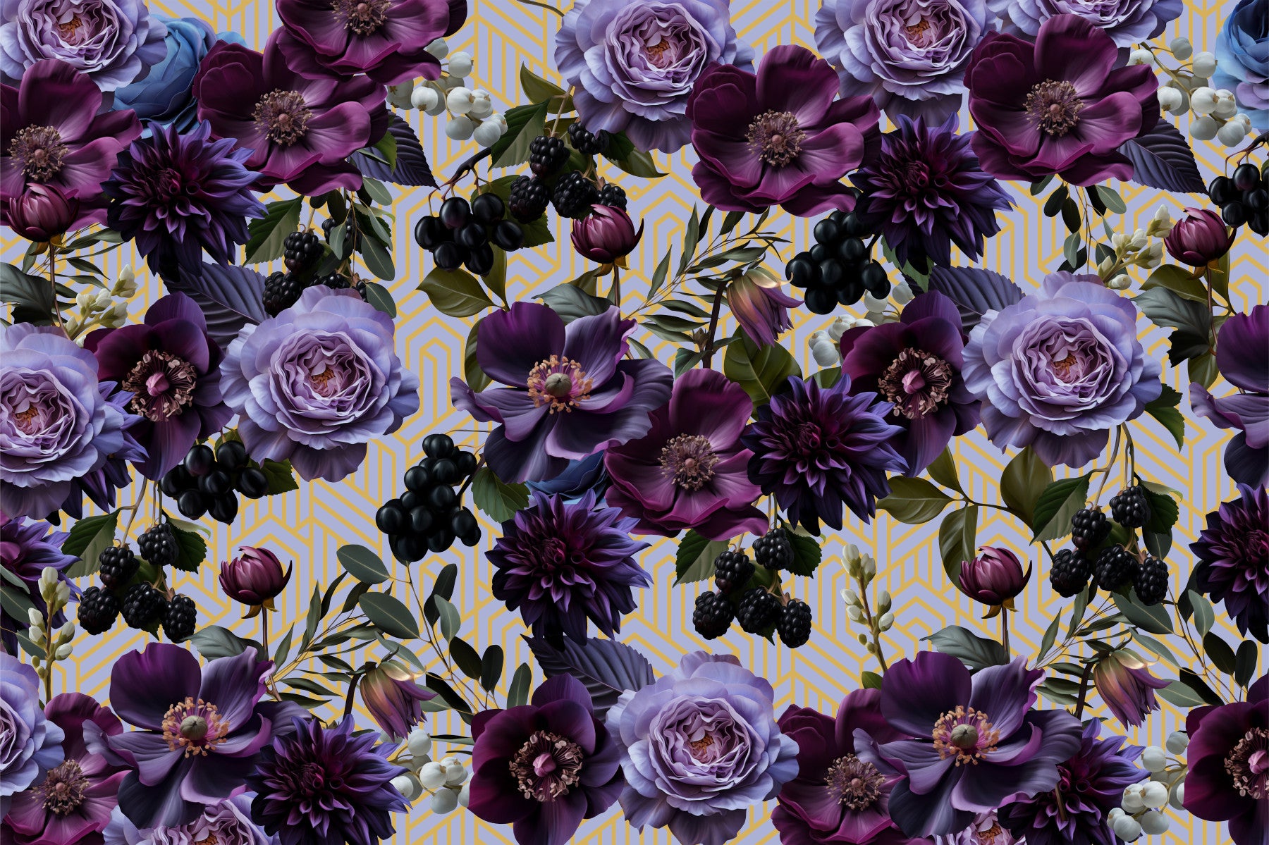 Luxe Floral Deco Wall Mural -2759462 in your room — zoomed