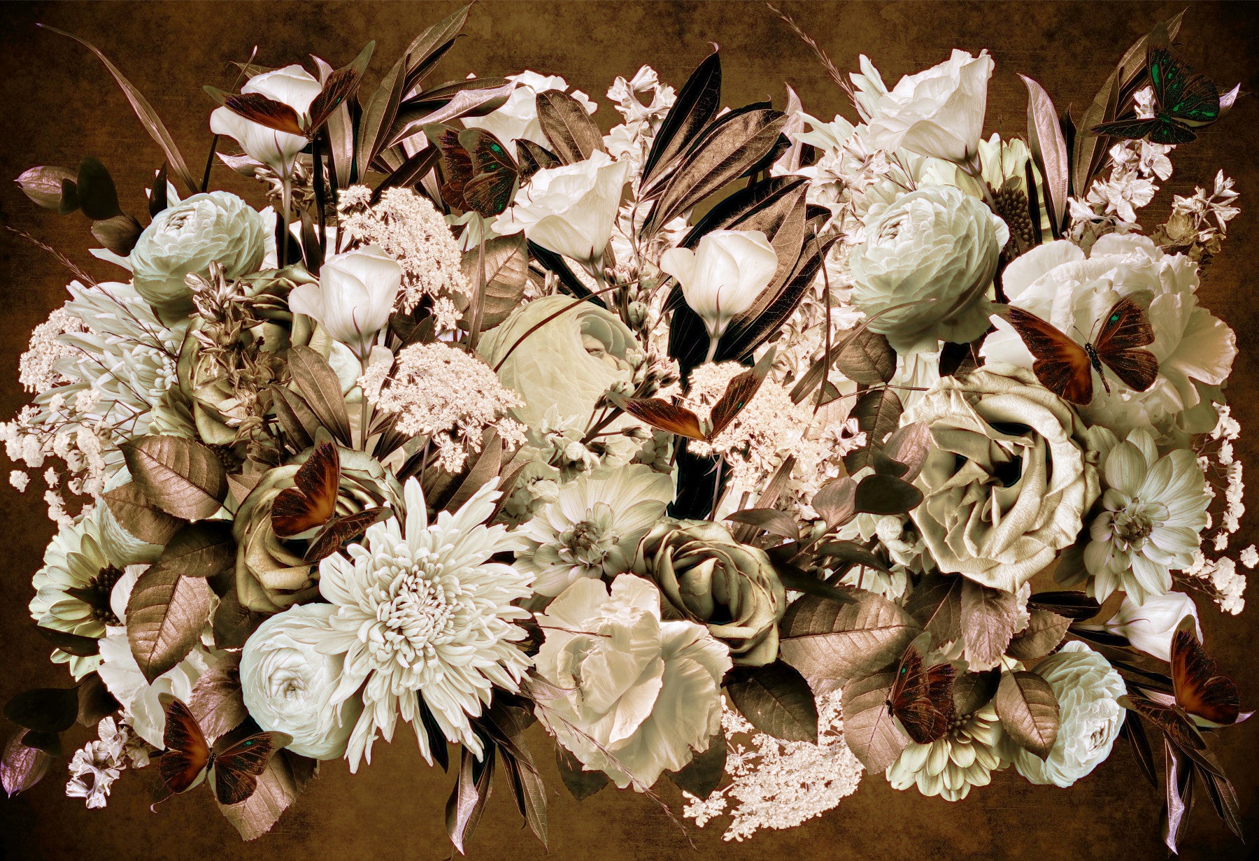 Vintage Floral Whispers Wall Mural -2620700
