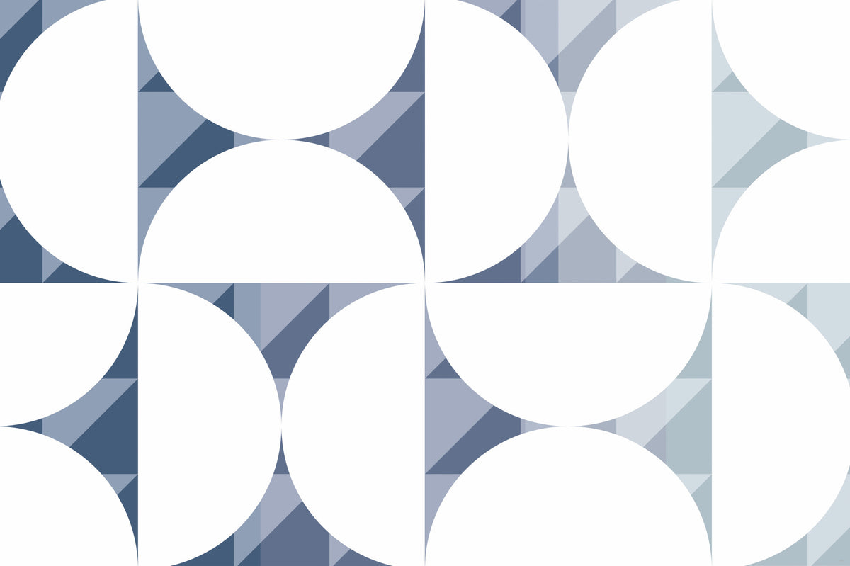 Geometric Blues Wall Mural -2761196 in your room — zoomed