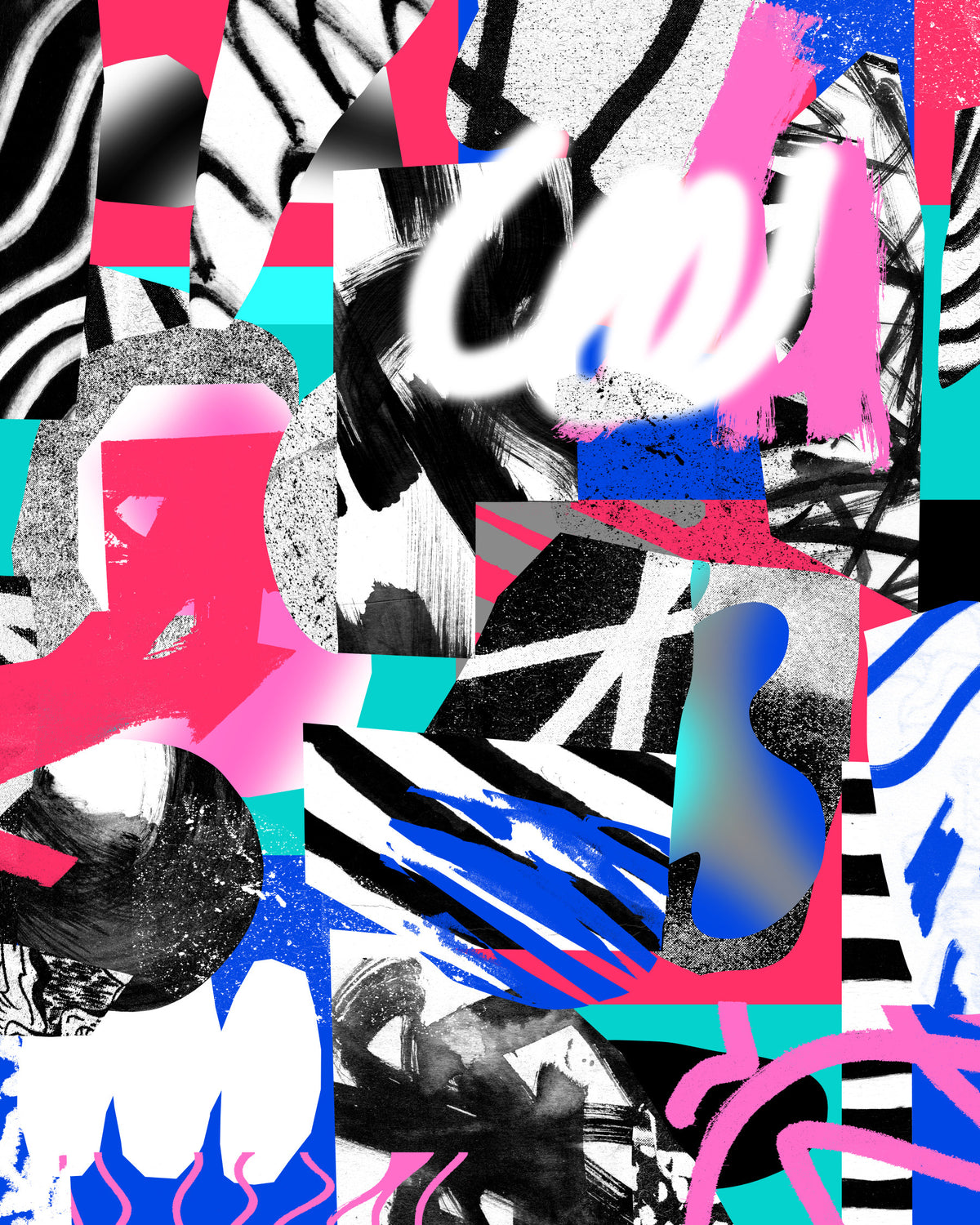 Dynamic Collage Wall Mural in your room — zoomed