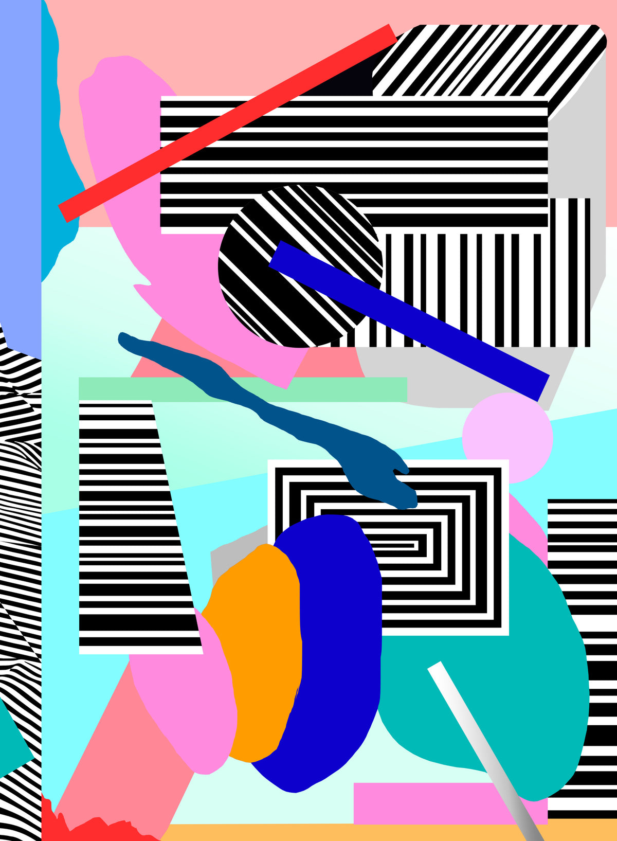 Pop Geometry Wall Mural in your room — zoomed