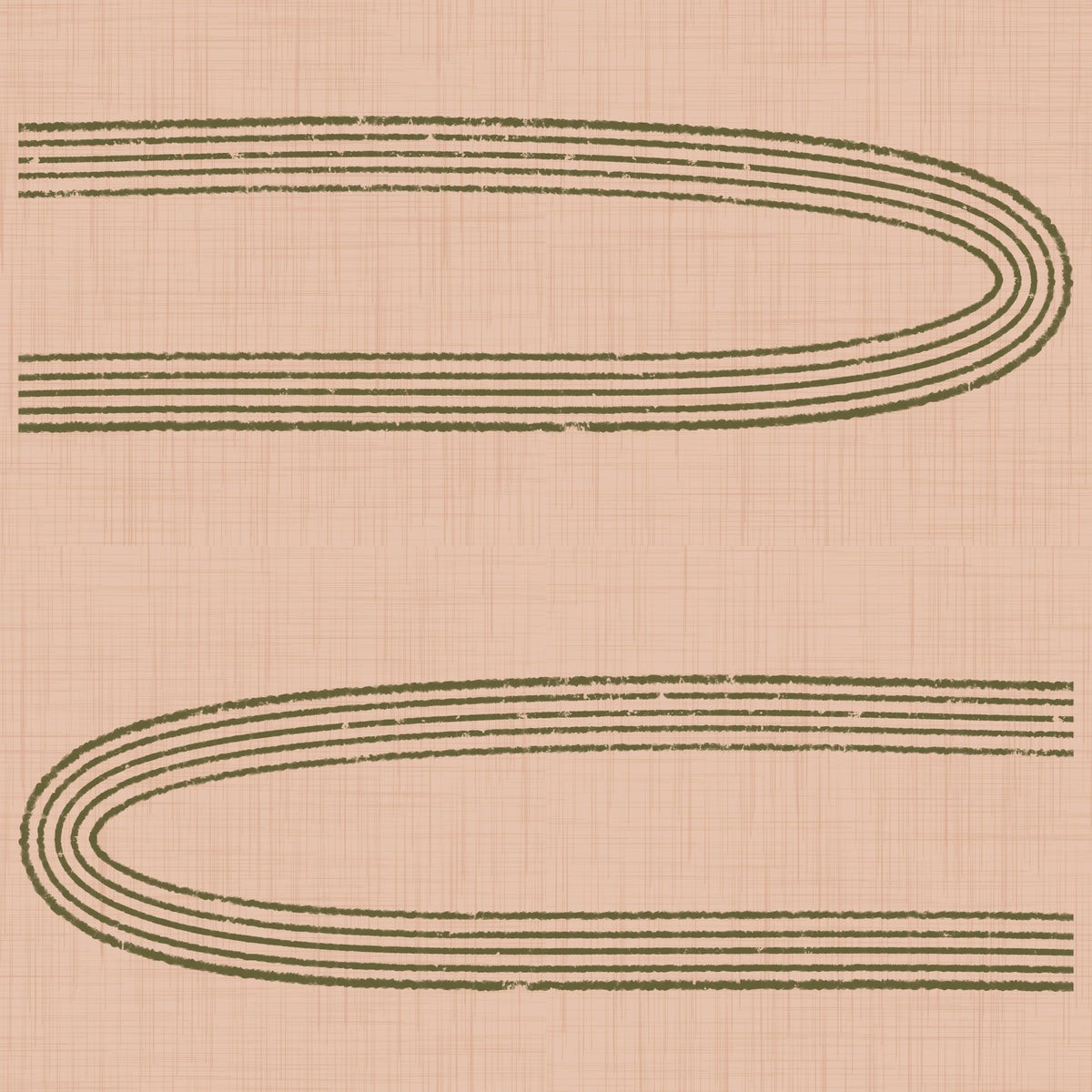 Retro Arch Lines - Sage & Blush Petal Mid Century Modern Wallpaper⁠