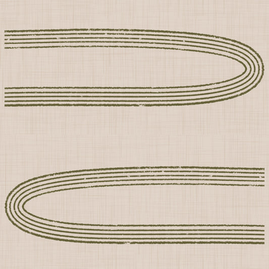 Retro Arch Lines - Sage & Olive Mid Century Modern Wallpaper⁠