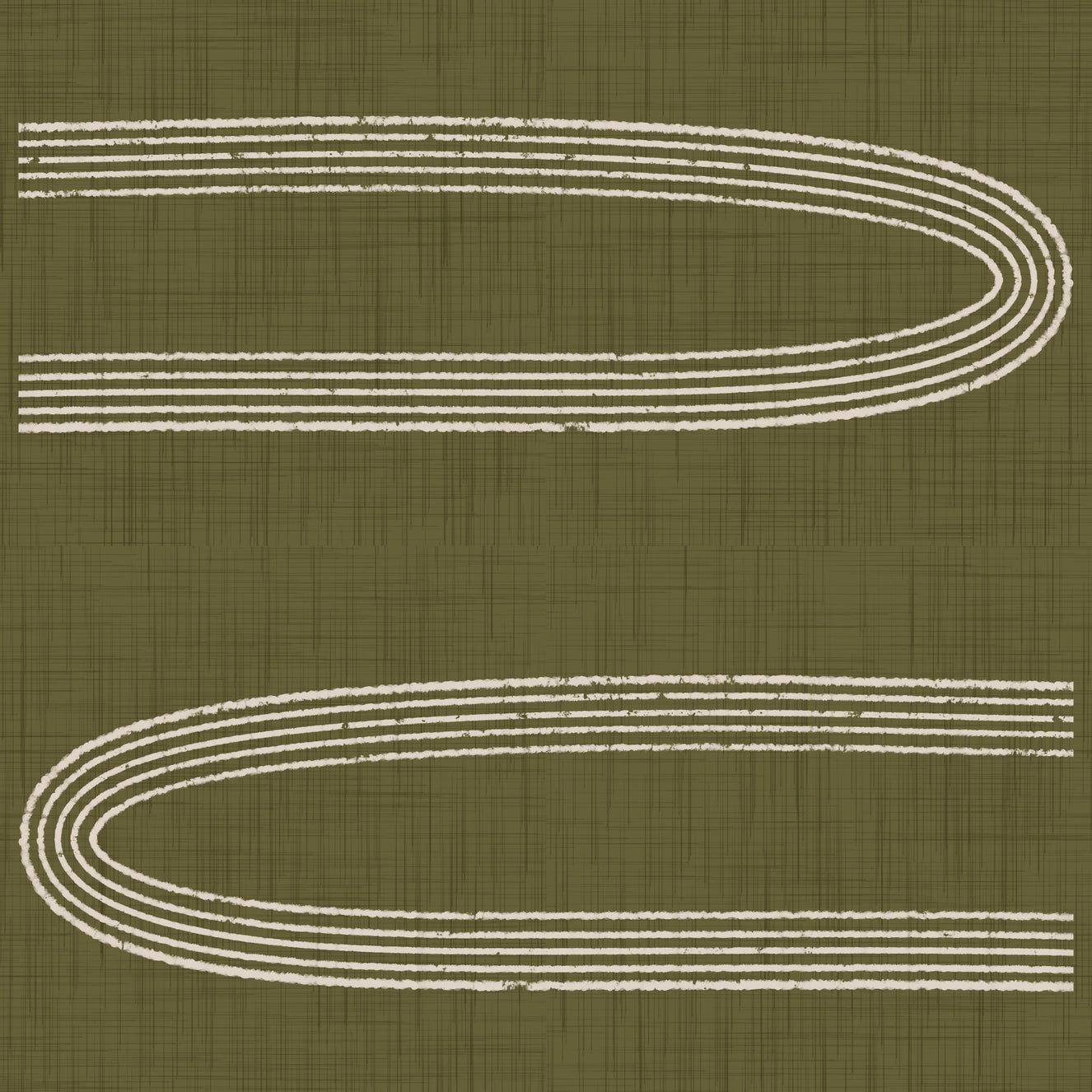 Retro Arch Lines - Soft Linen & Olive Mid Century Modern Wallpaper⁠