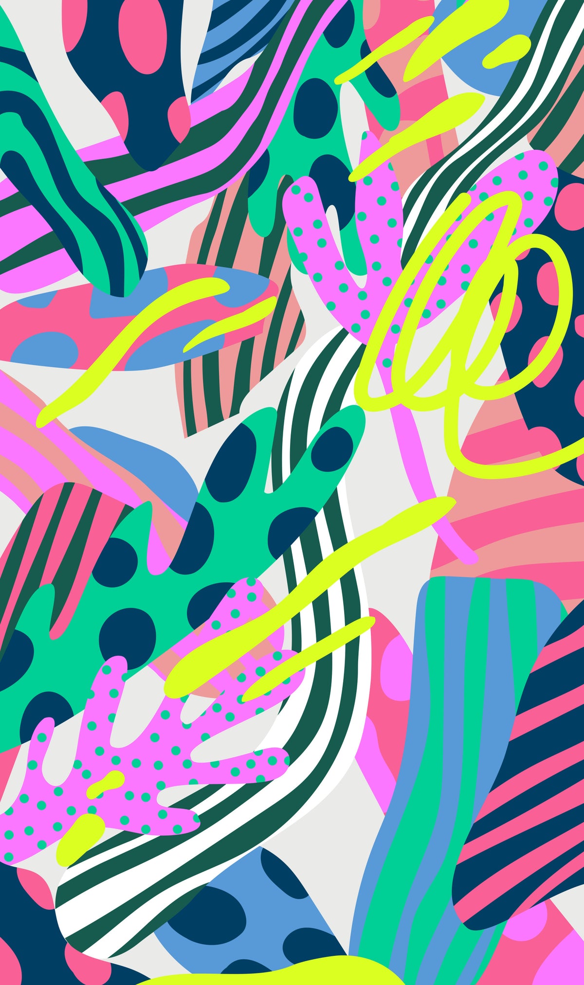 Atomic garden Wall Mural in your room — zoomed