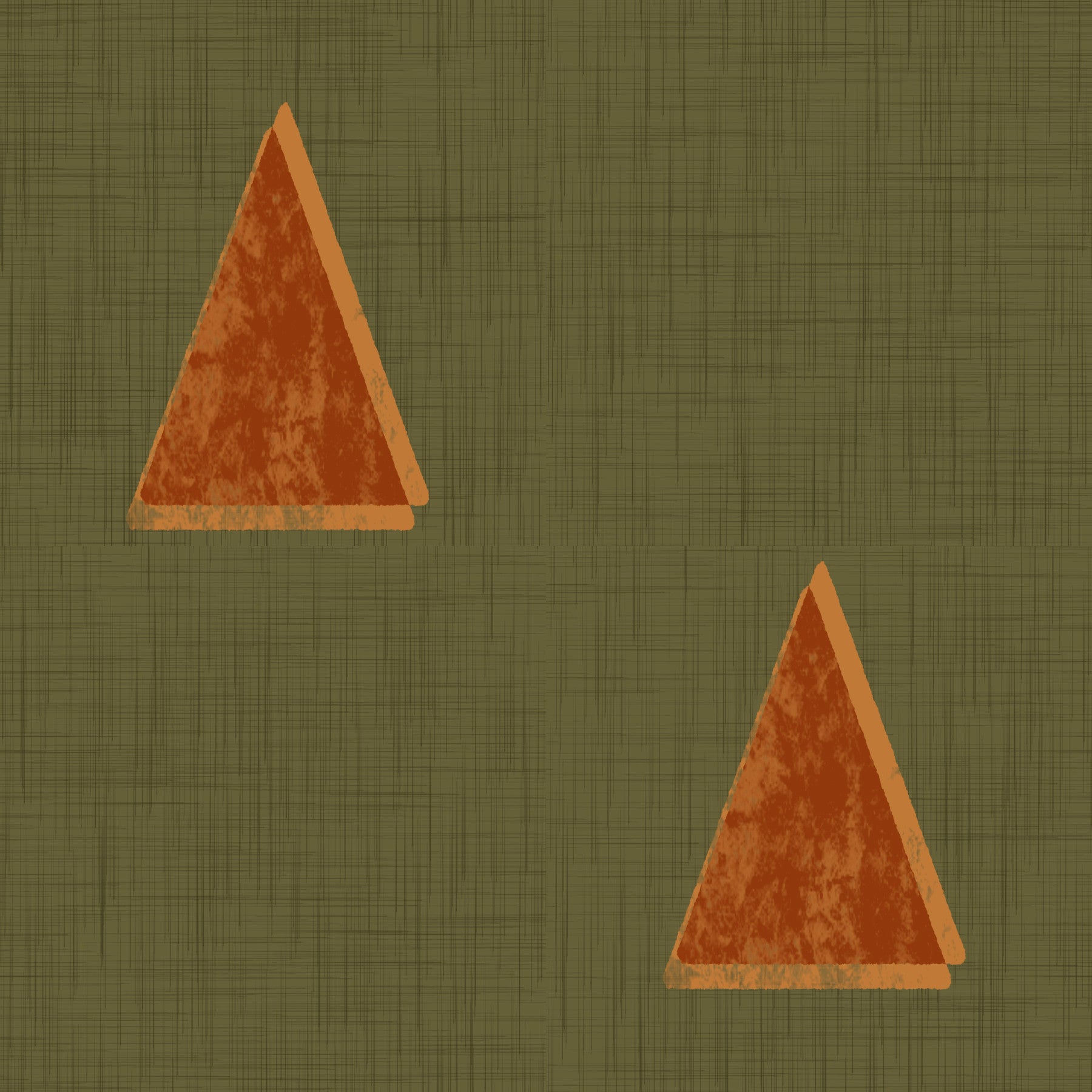 Japandi Triangle Grove - Olive Grove Minimal Mid Century Trees Wallpaper⁠