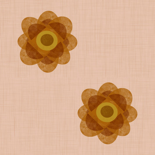 Japandi Bloom - Blush Petal Minimal Orange Floral Wallpaper⁠
