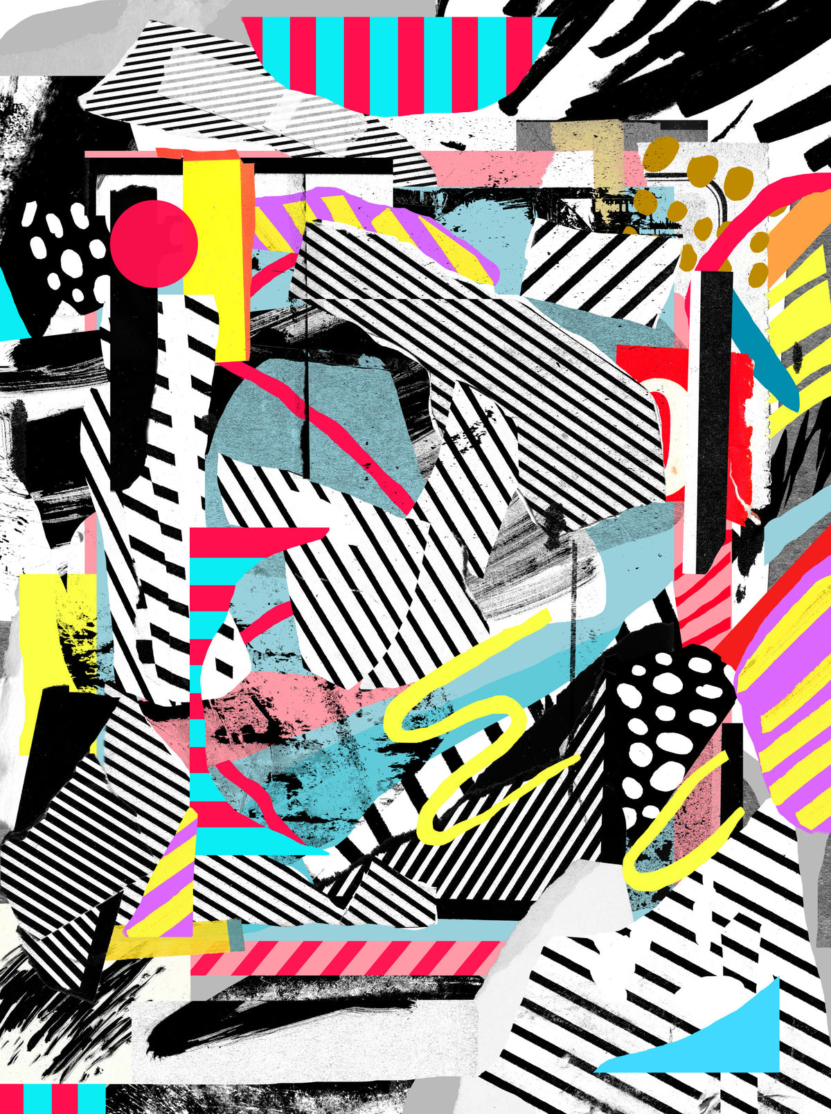 Urban Collage Wall Mural in your room — zoomed