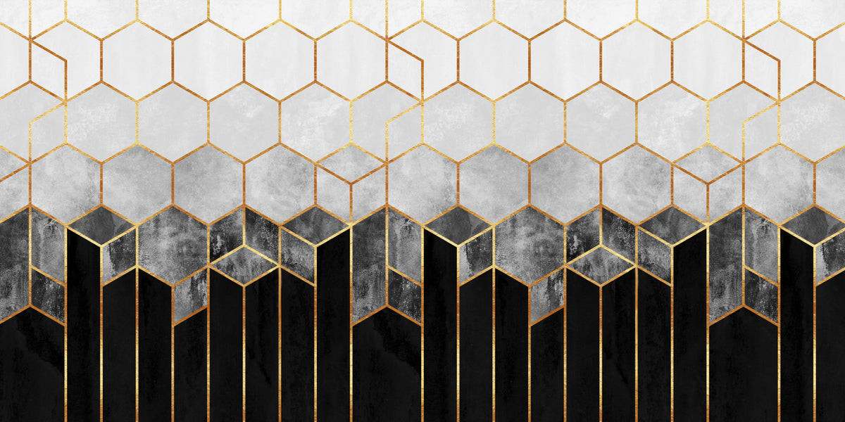 Hex Deco Wall Mural - 2715906 in your room — zoomed