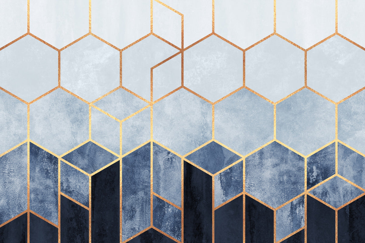 Gilded Hexagons Wall Mural -2715907