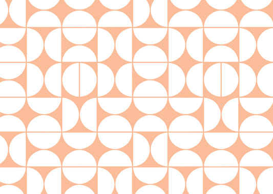Peach & White Arcs Wall Mural -2735424