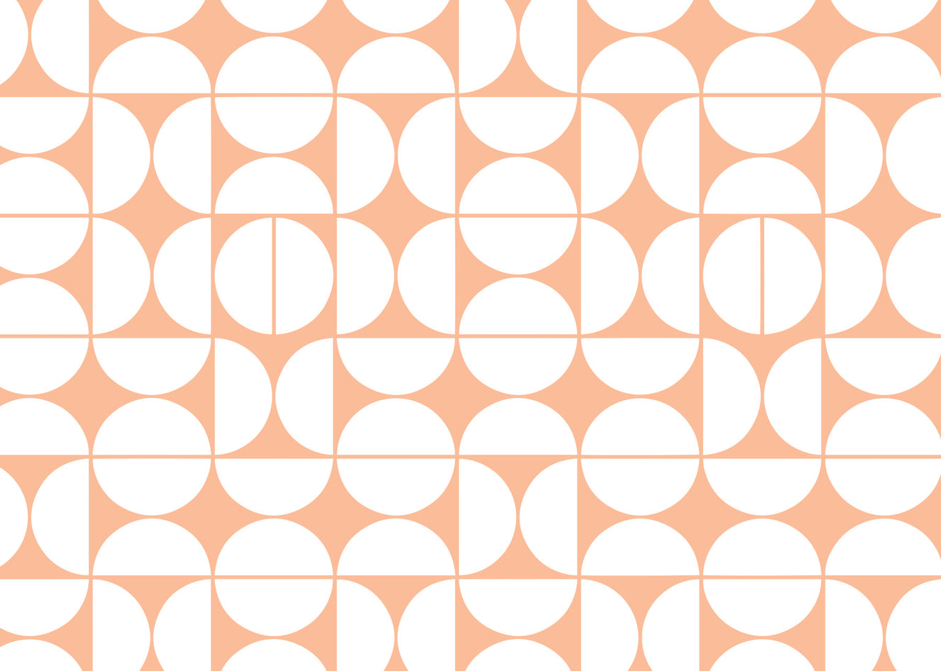 Peach & White Arcs Wall Mural -2735424