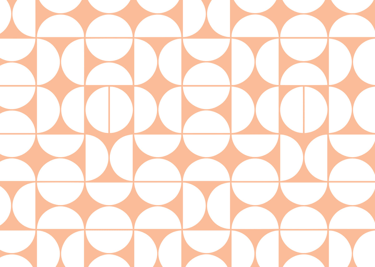 Peach & White Arcs Wall Mural -2735424