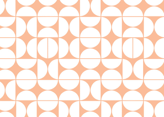 Peach & White Arcs Wall Mural -2735424