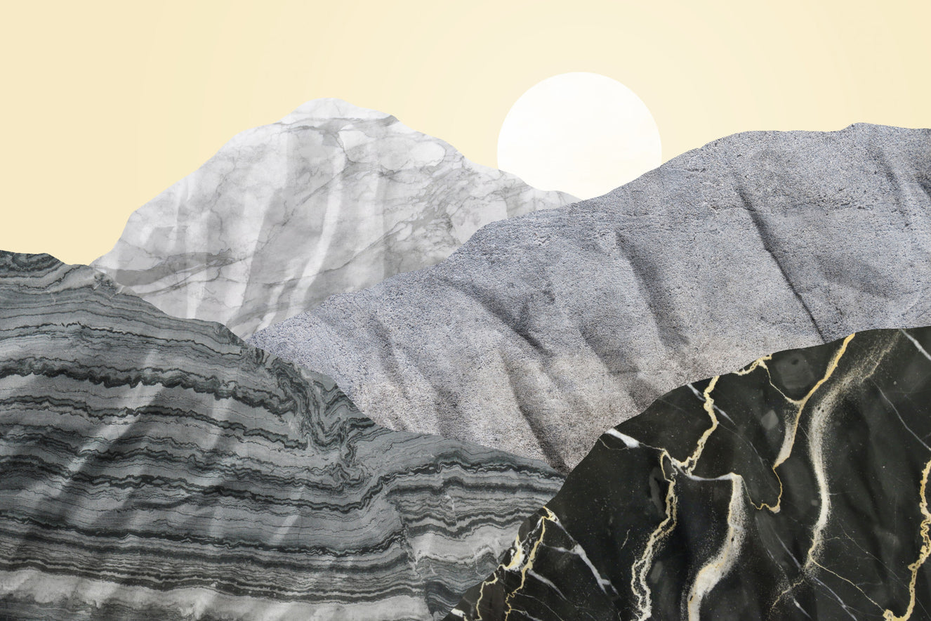 Stony Peaks Marble Sun Wall Mural -2583867