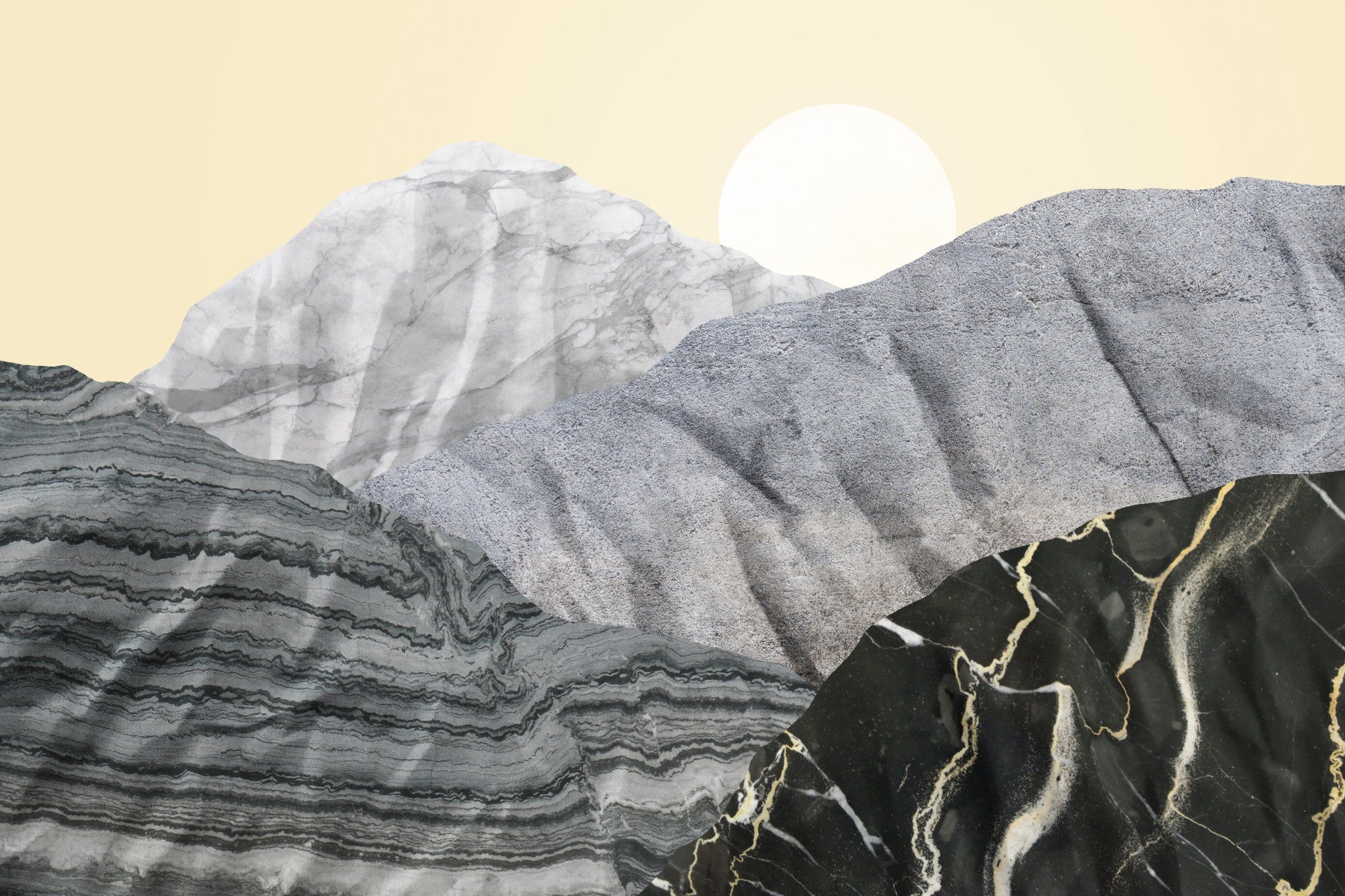 Stony Peaks Marble Sun Wall Mural -2583867