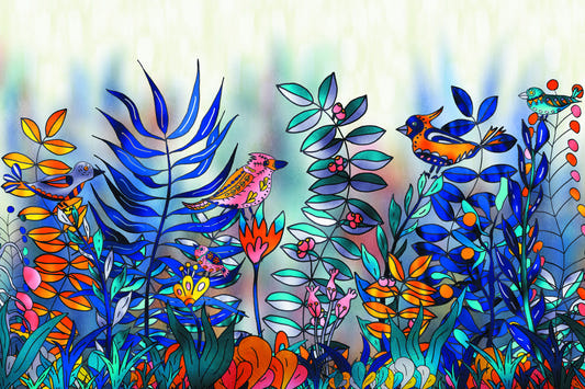 Enchanted Birds Forest Wall Mural