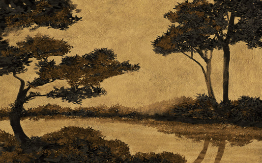 Golden Mist Waterscape Wall Mural -2887503