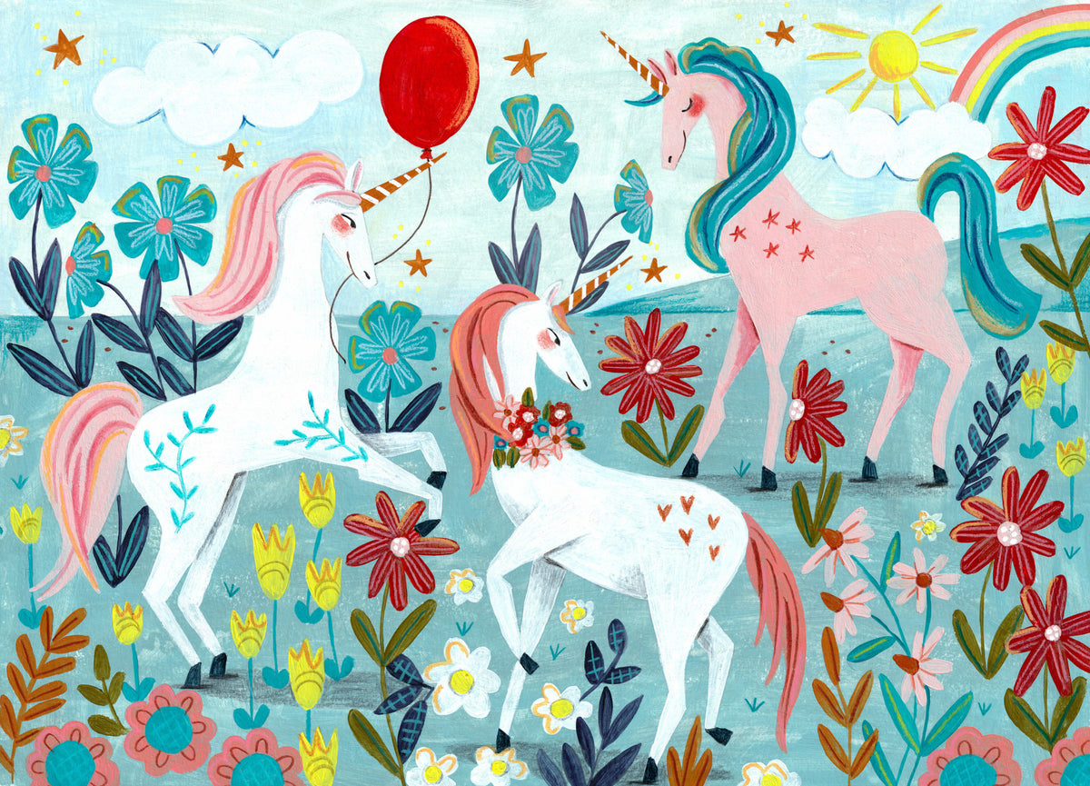 Floral Unicorn Magic Wall Mural -2664483