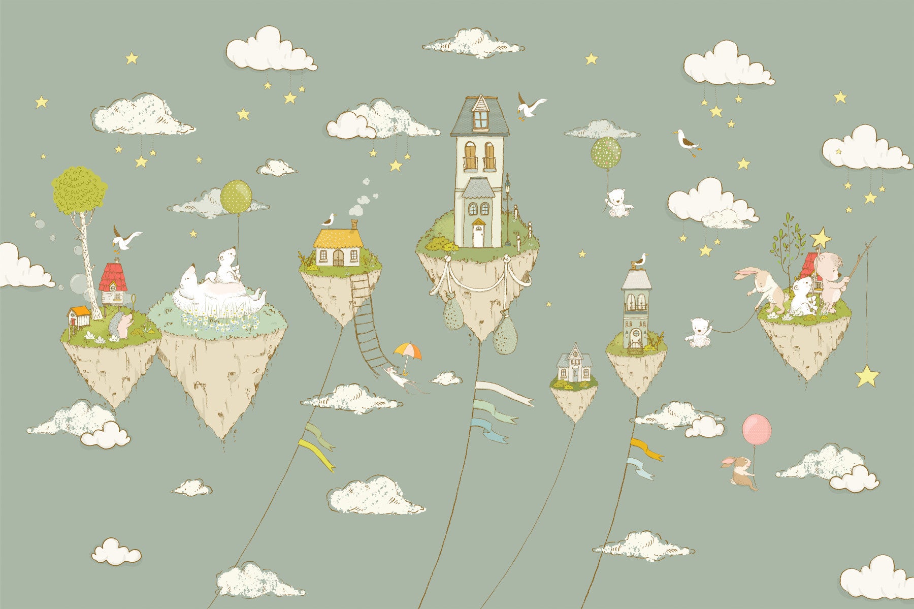 Dreamy Sky Islands Wall Mural -2759477