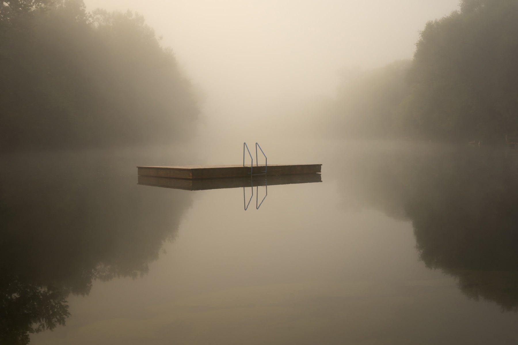 Misty Lake Retreat Wall Mural -2130139