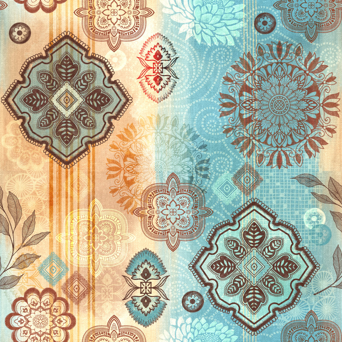 Earthy Boho Chic Wallpaper⁠ in your room — zoomed