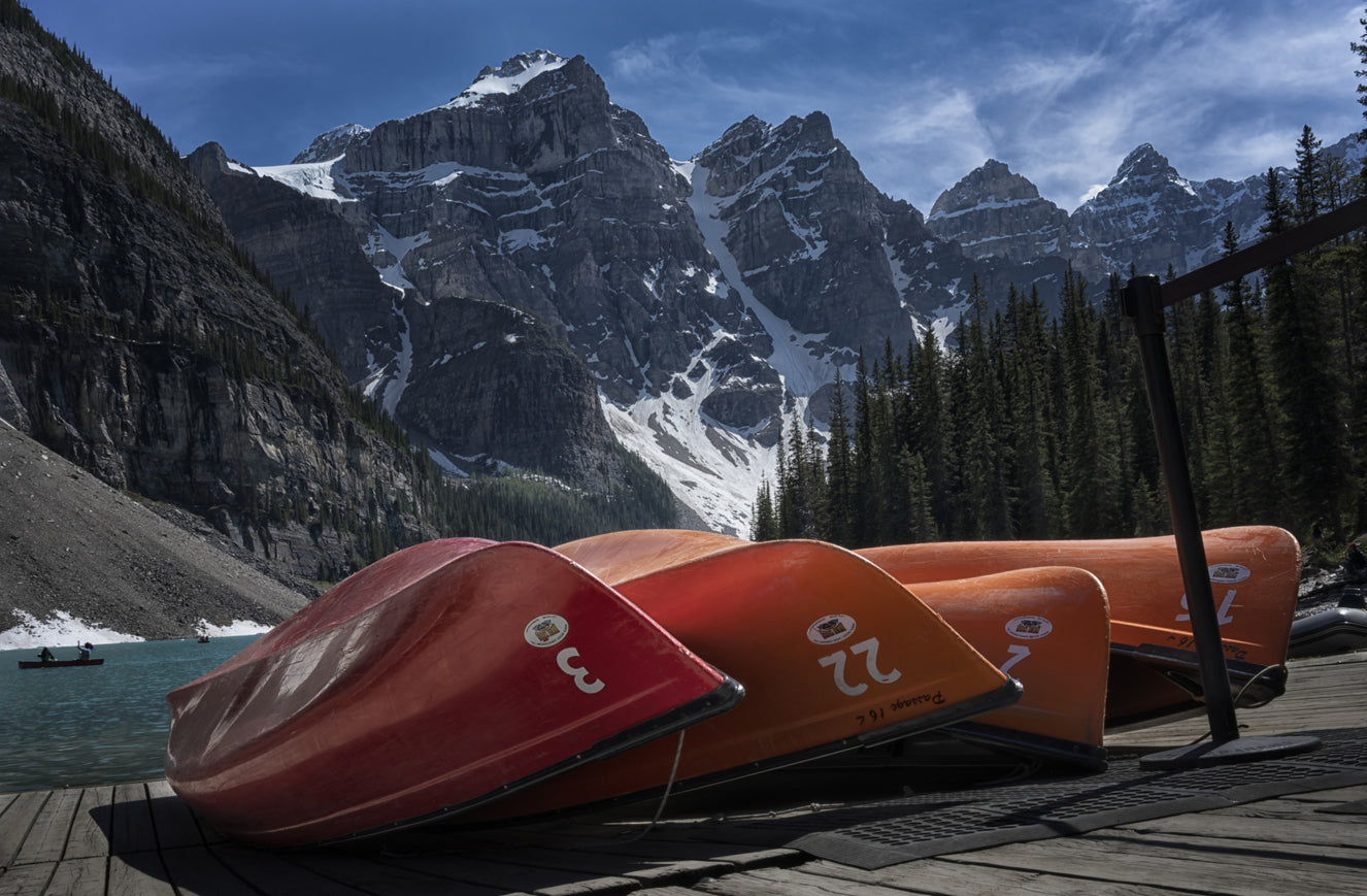 Moraine Lake Canoes Wall Mural -2321250