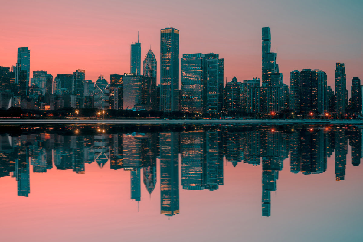 City Lights Reflected Wall Mural -2598150 in your room — zoomed