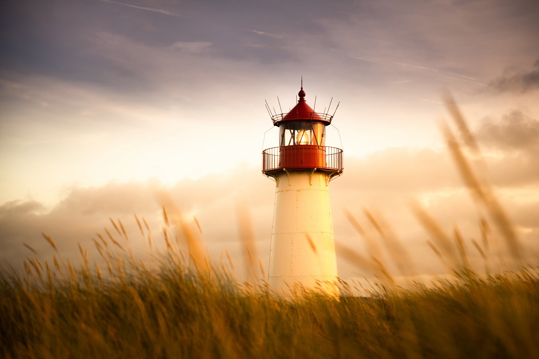 Coastal Beacon's Sunset Glow Wall Mural - 2400635