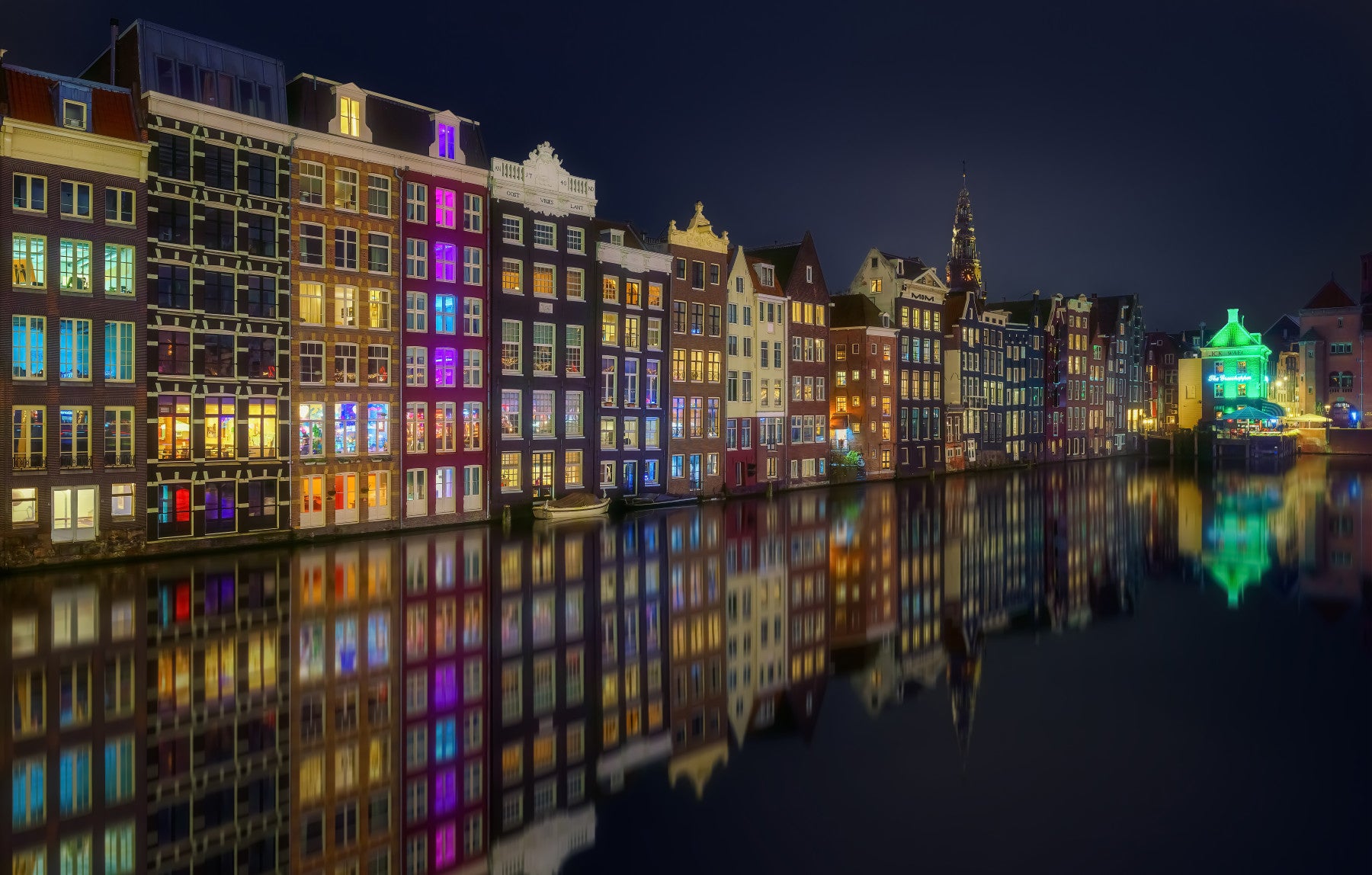 Amsterdam Nights City Lights Wall Mural -2268523
