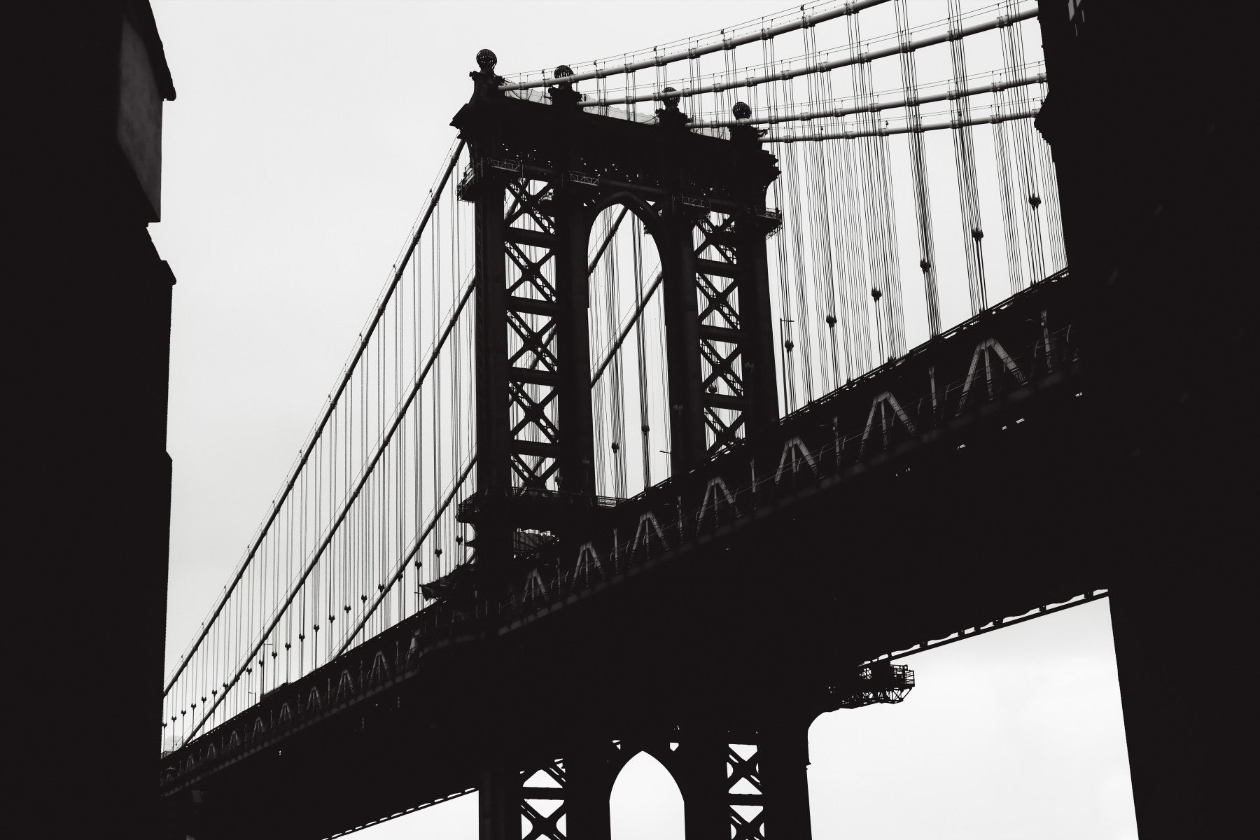 Urban Span Bridge Silhouette Wall Mural -02333759