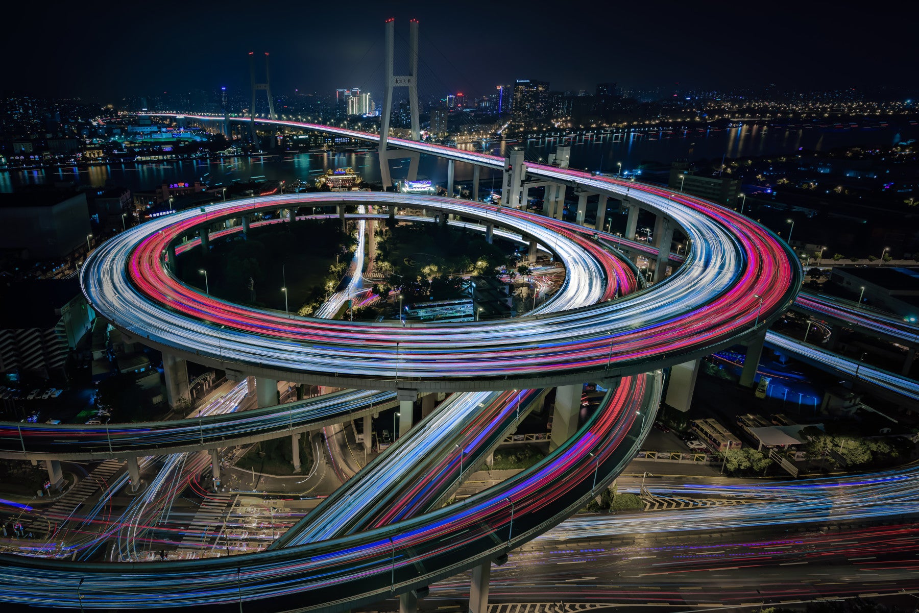 City Flow Light Trails Wall Mural -2356172