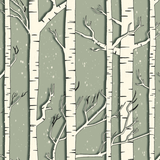 Winter Birch Whispers Wallpaper⁠