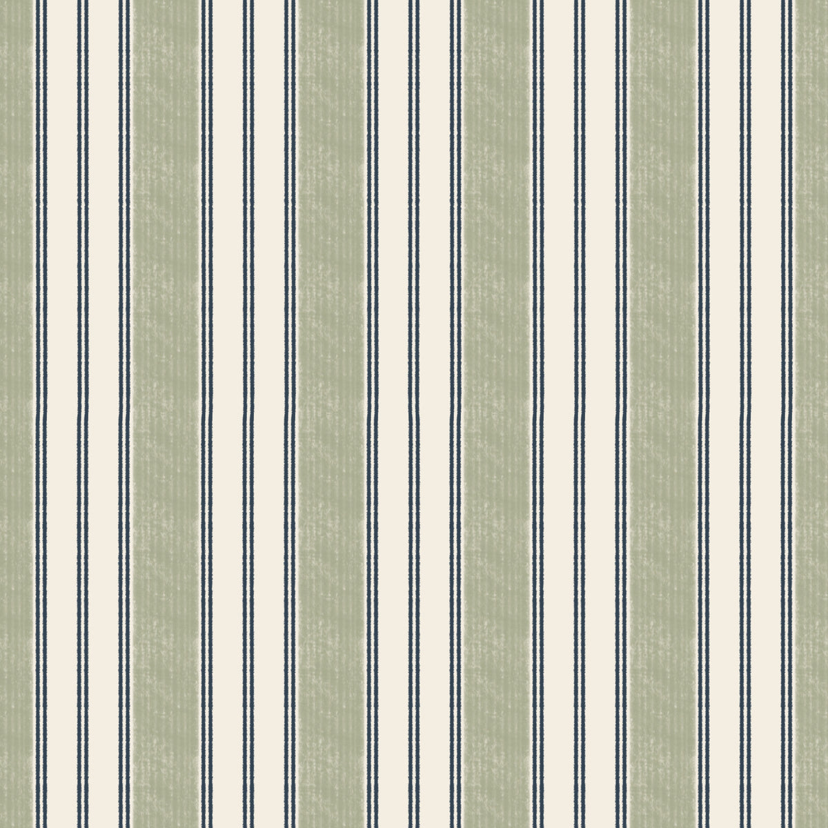 Preppy Grandmillenial ticking stripes-Green Wallpaper⁠ in your room — zoomed