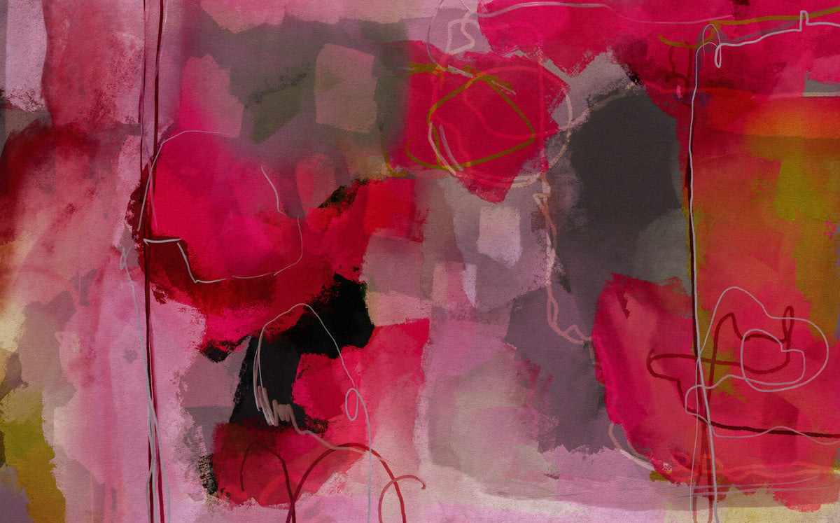 Pink Abstract Hues Wall Mural