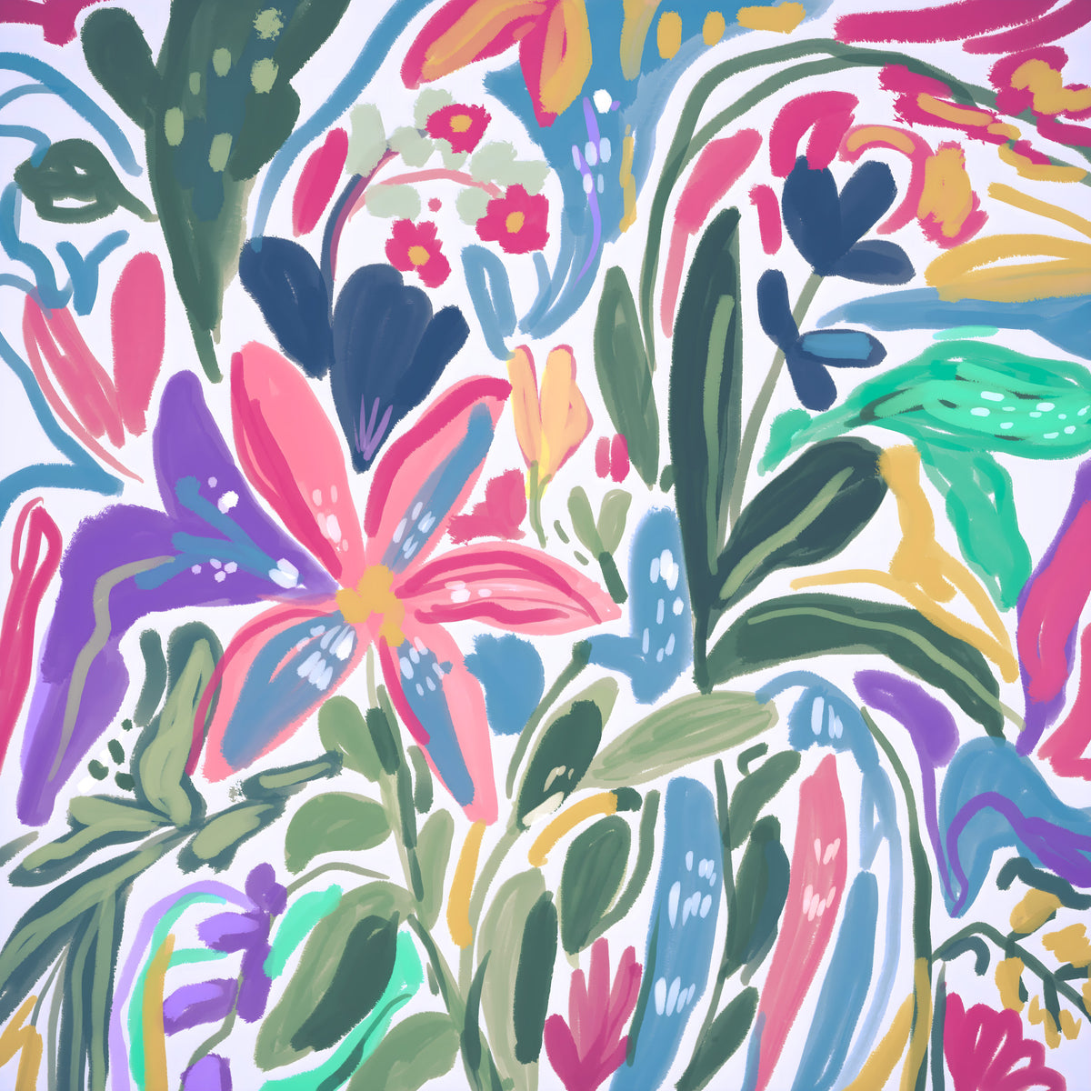Vibrant Bloomscape Wall Mural