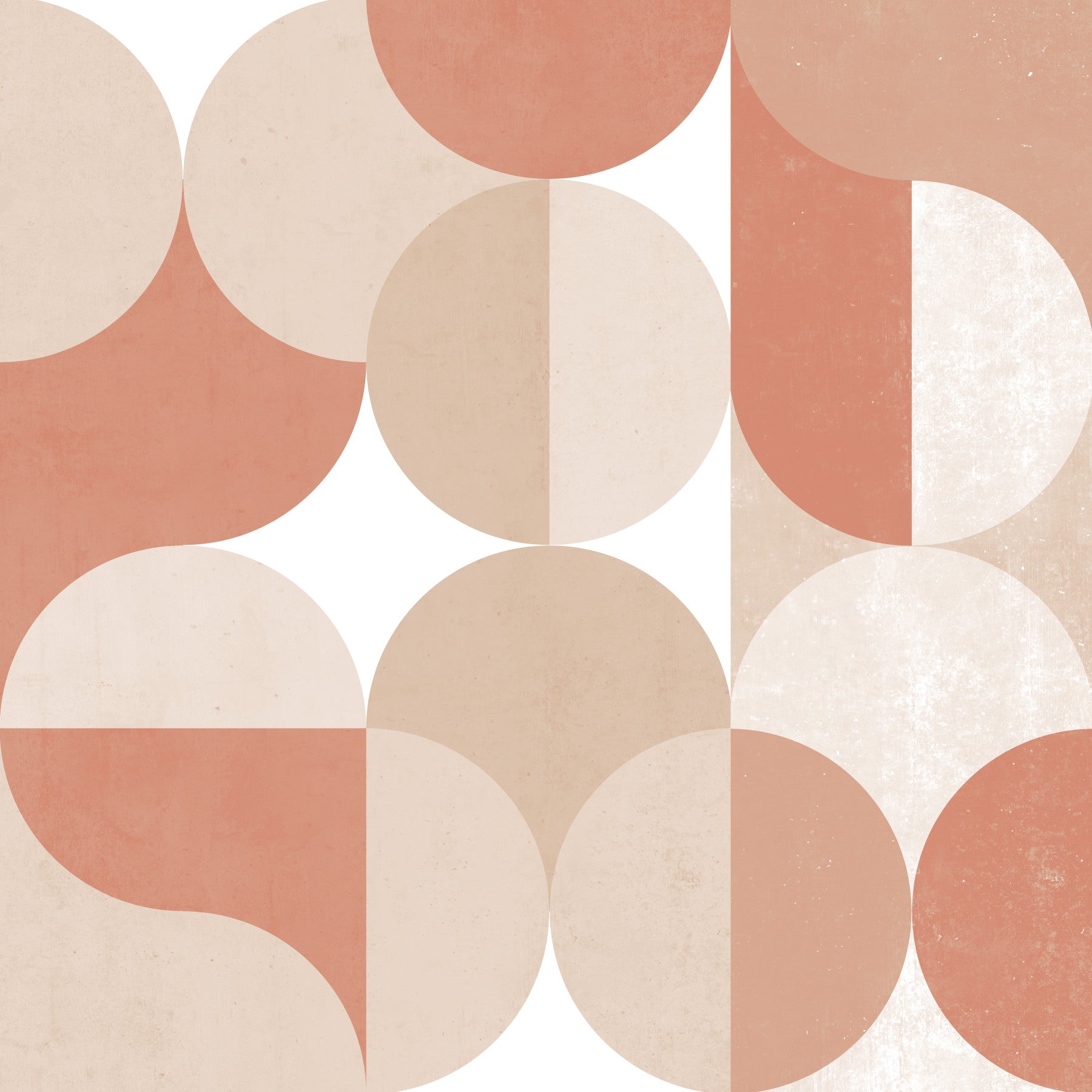 Muted Warm Tones Circles Wall Mural