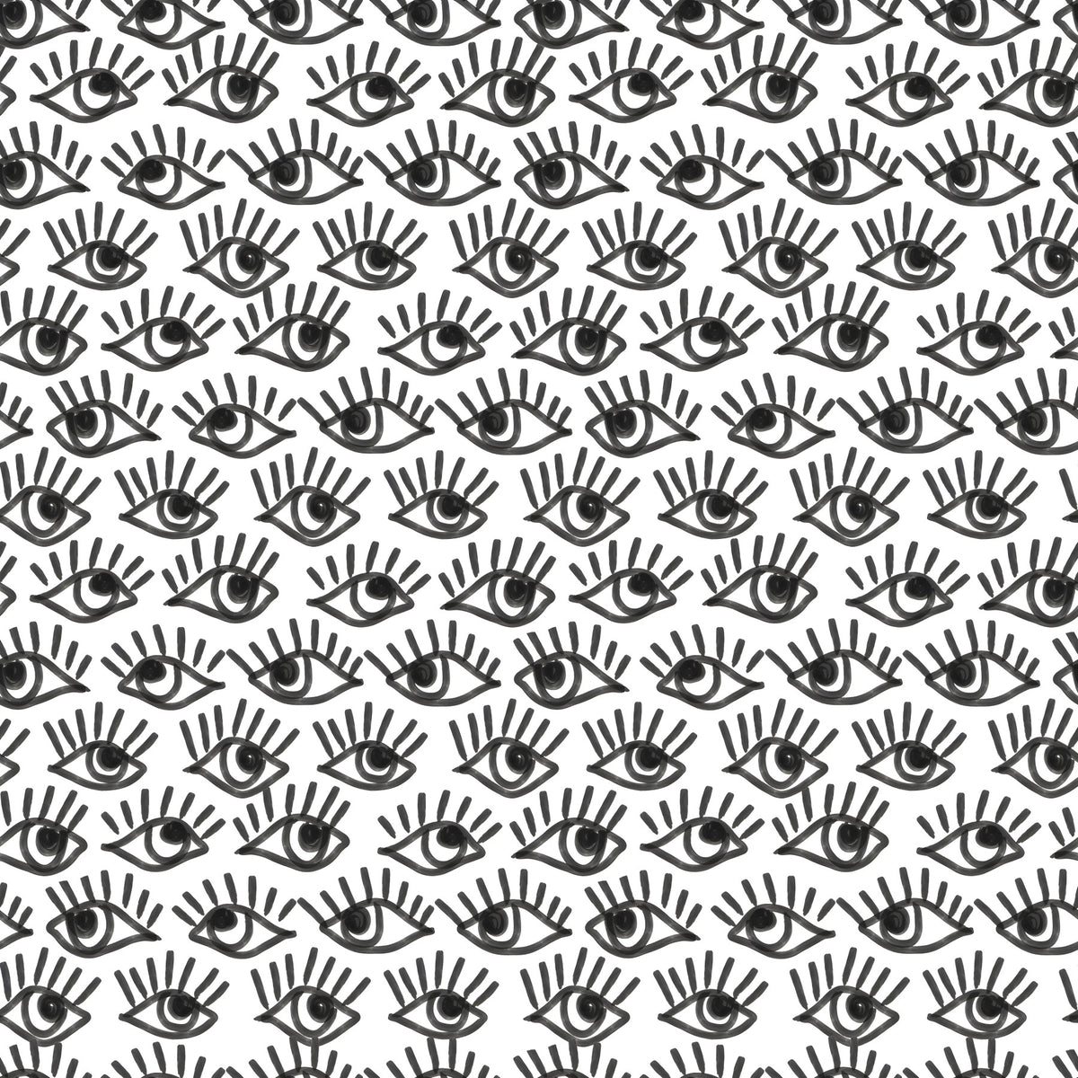 Monochrome Staring Eyes Wall Mural in your room — zoomed