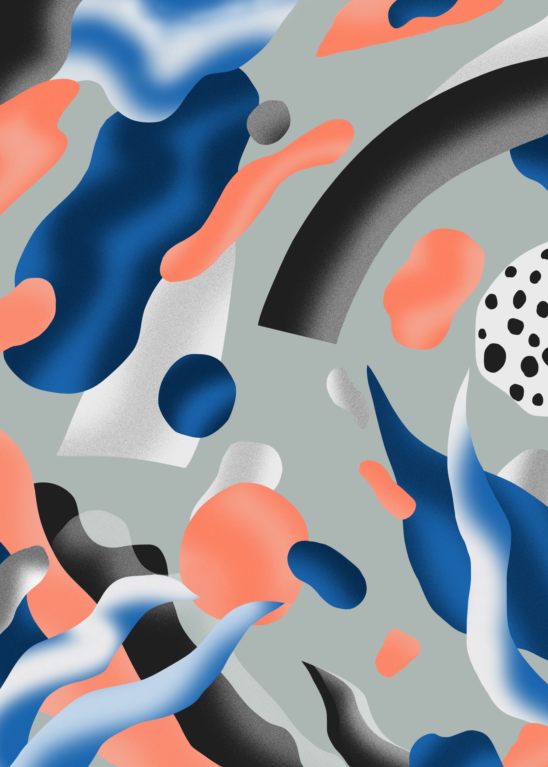 Coral & Indigo Dreams Wall Mural
