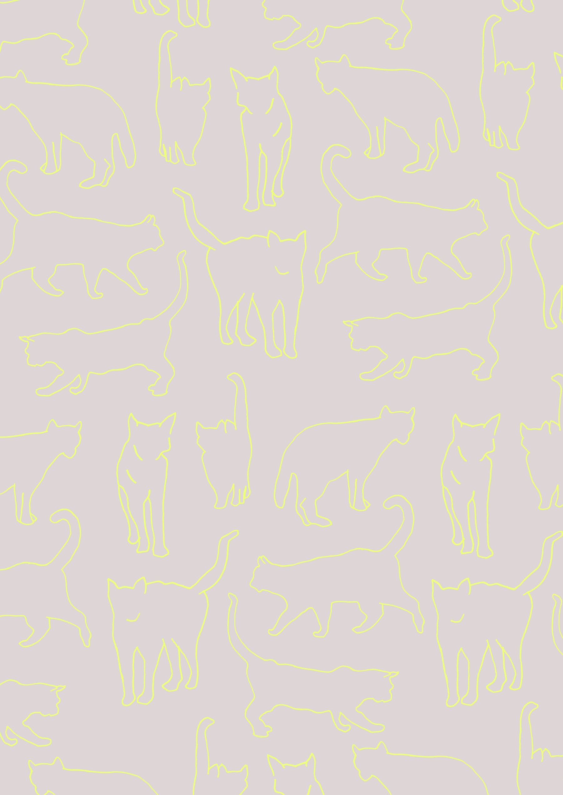 Neon Cats Wall Mural