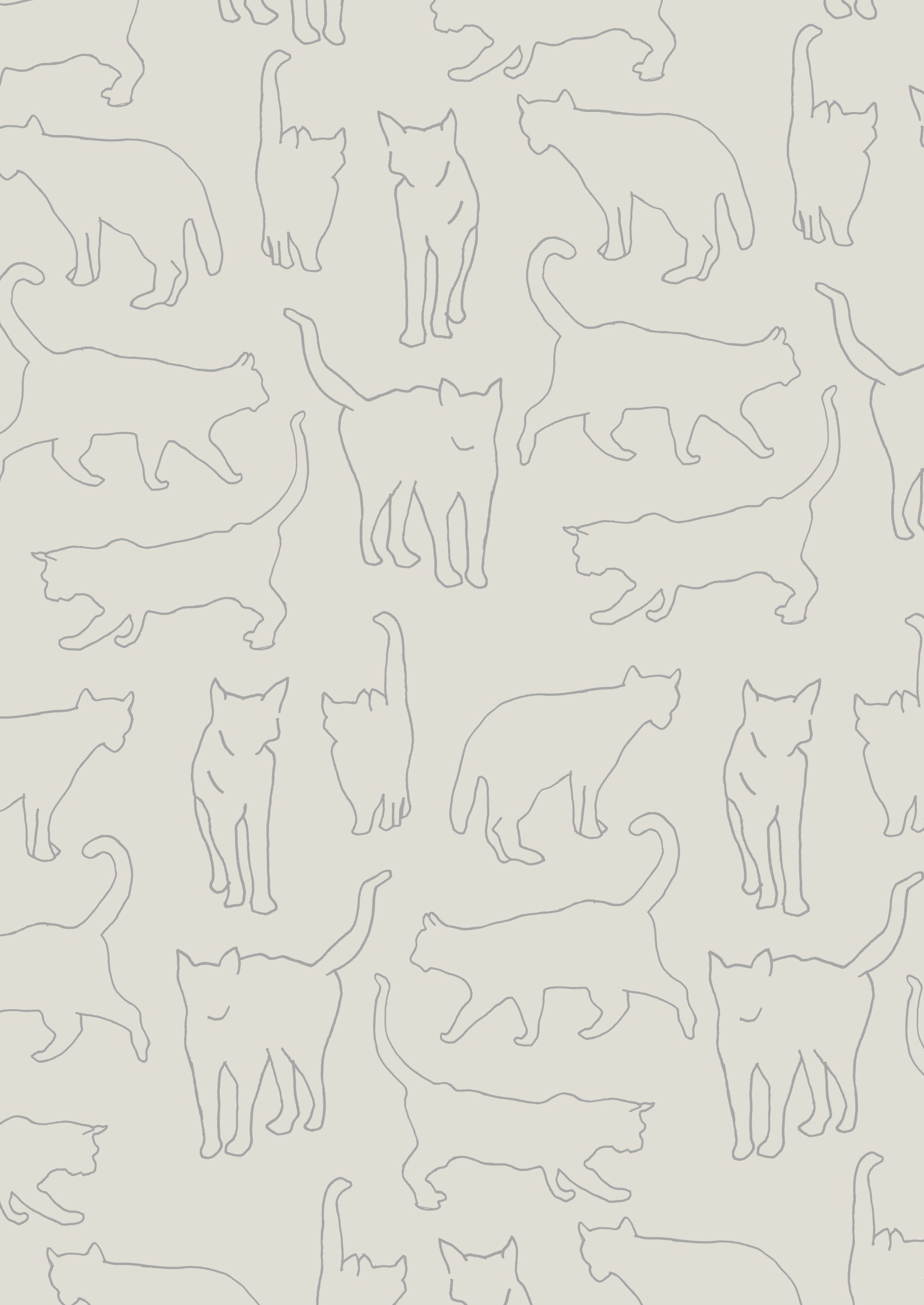 Cat Sketch Symphony Wall Mural