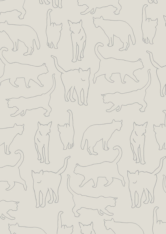 Cat Sketch Symphony Wall Mural