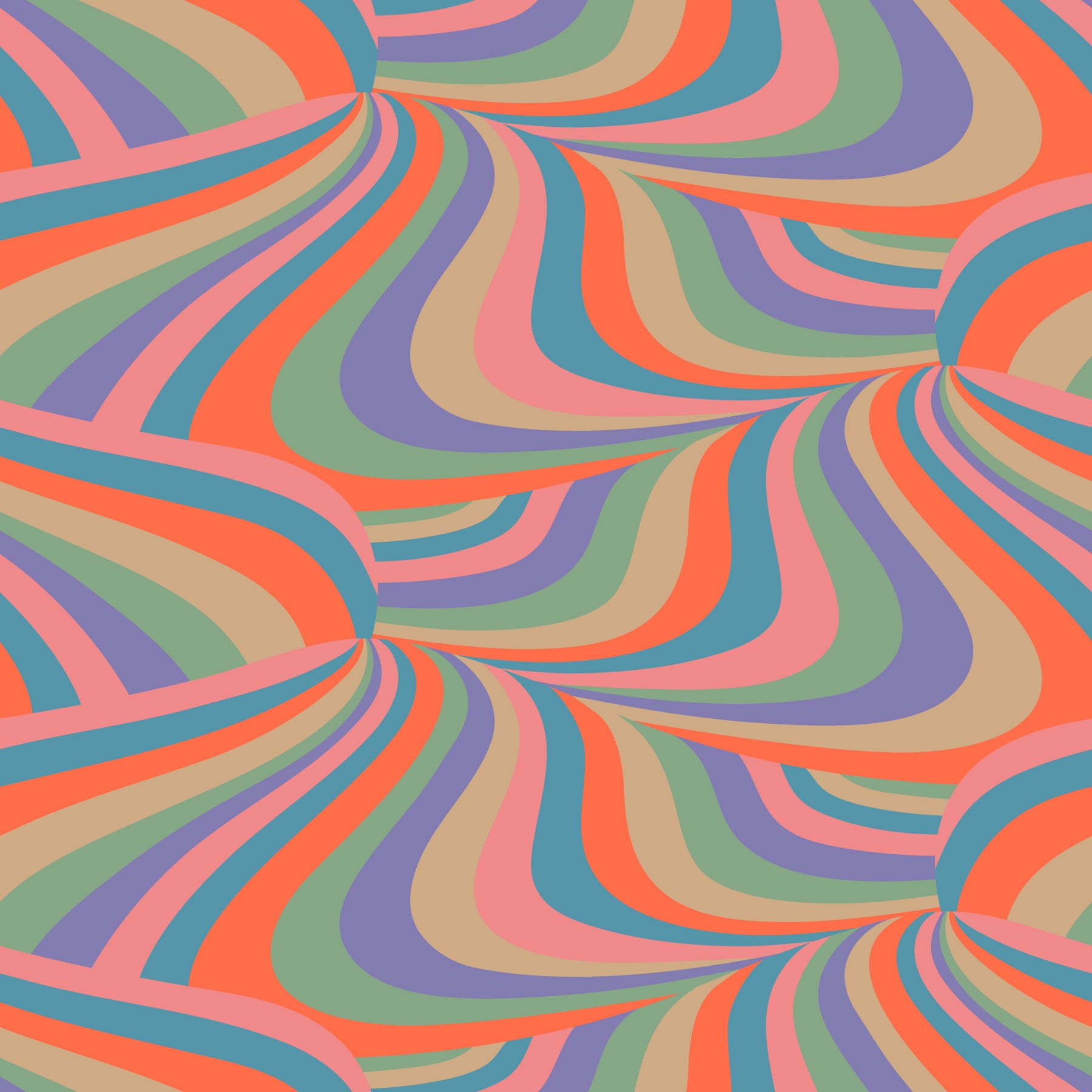 Marble Swirl Groovy Retro Abstract Stripes Colorful Pink Purple Blue Coral Mint Cream Wallpaper⁠ in your room — zoomed