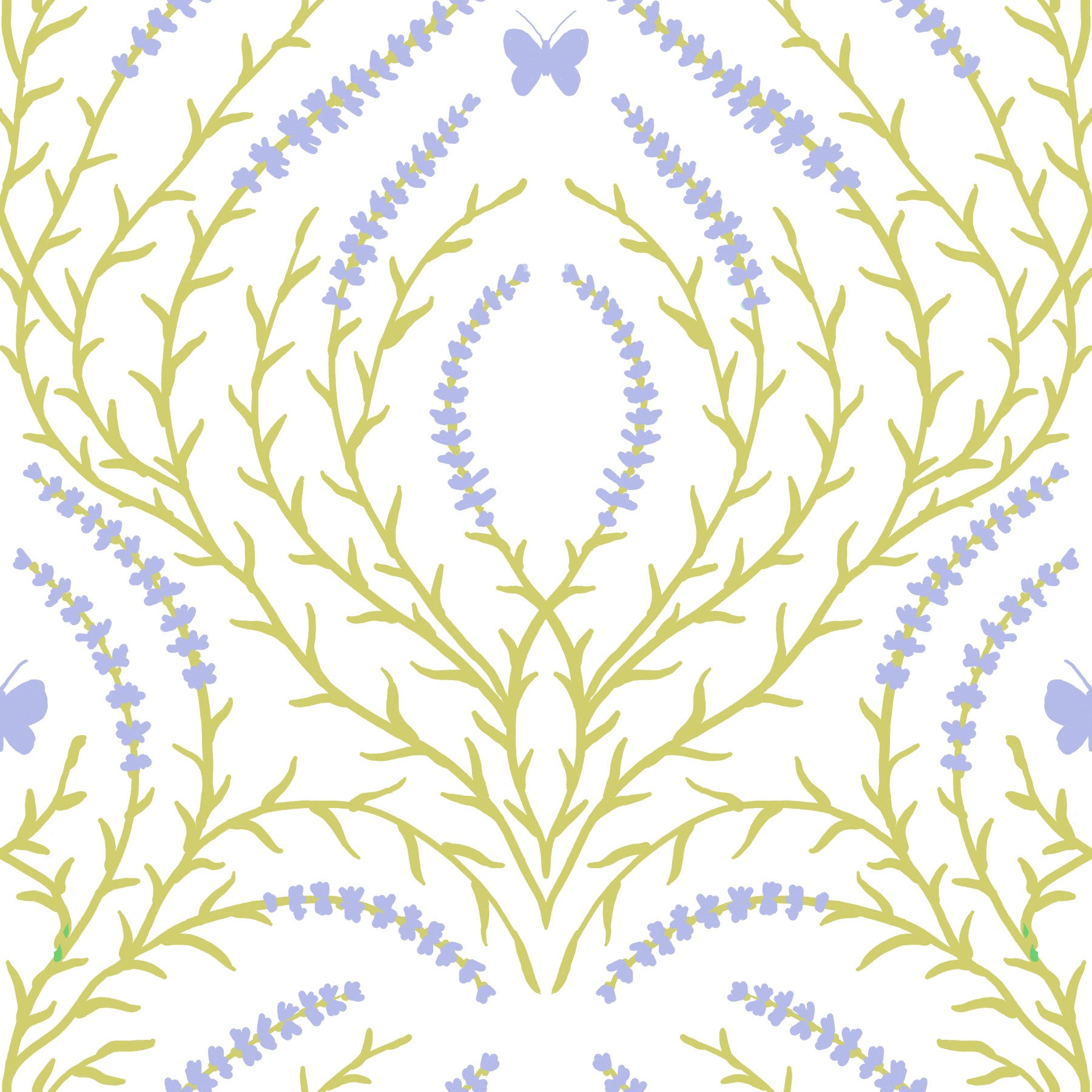 Lavender Bloom and butterflies Wallpaper⁠