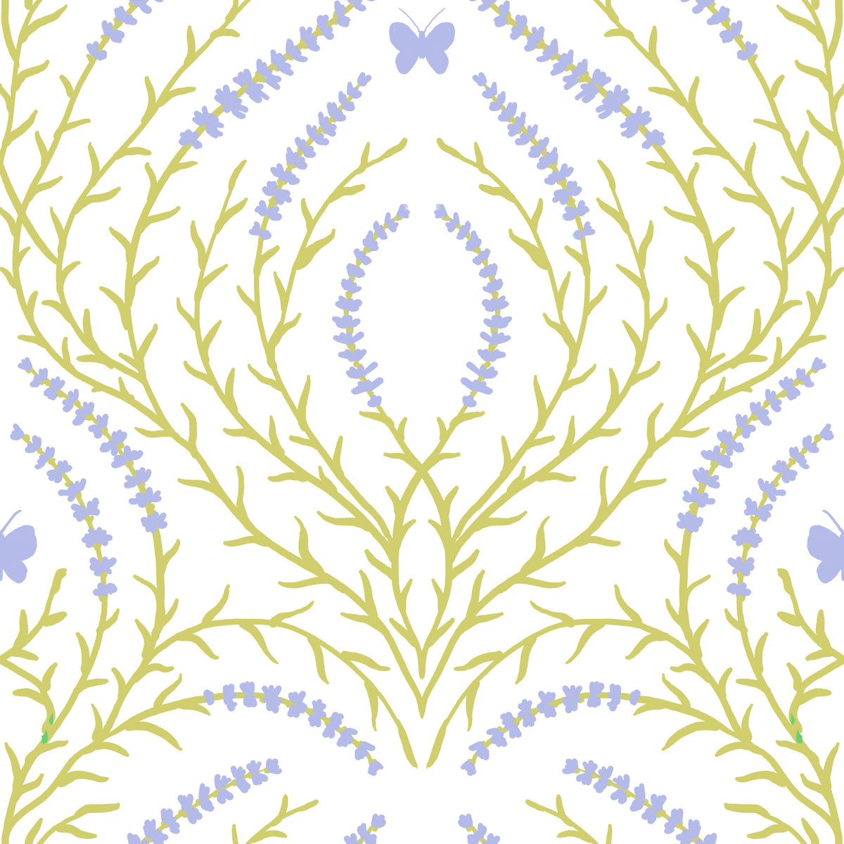 Lavender Bloom and butterflies Wallpaper⁠ in your room — zoomed