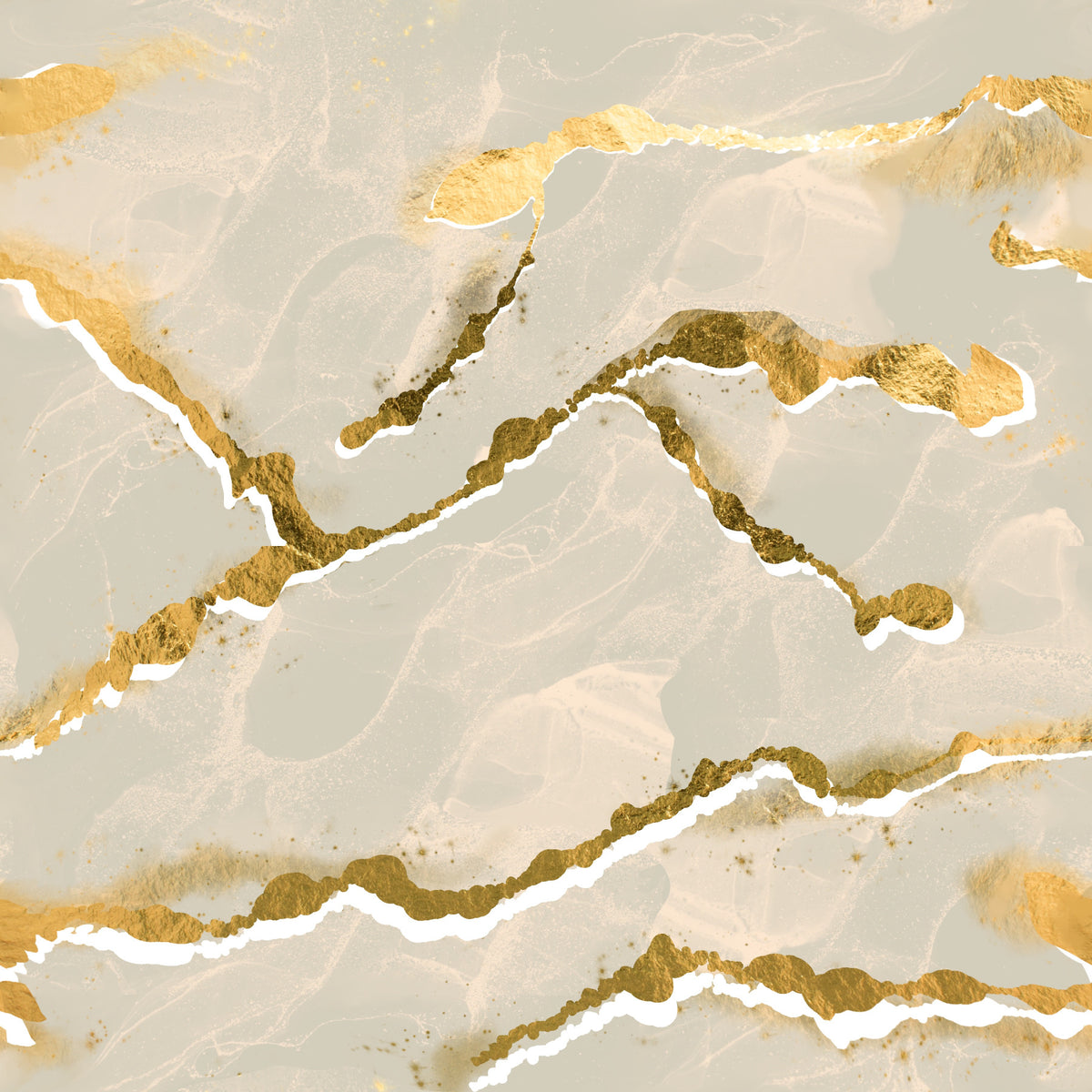 Golden Veins Ecru Sand Marble - Modern Luxe Abstract Wall Mural in your room — zoomed